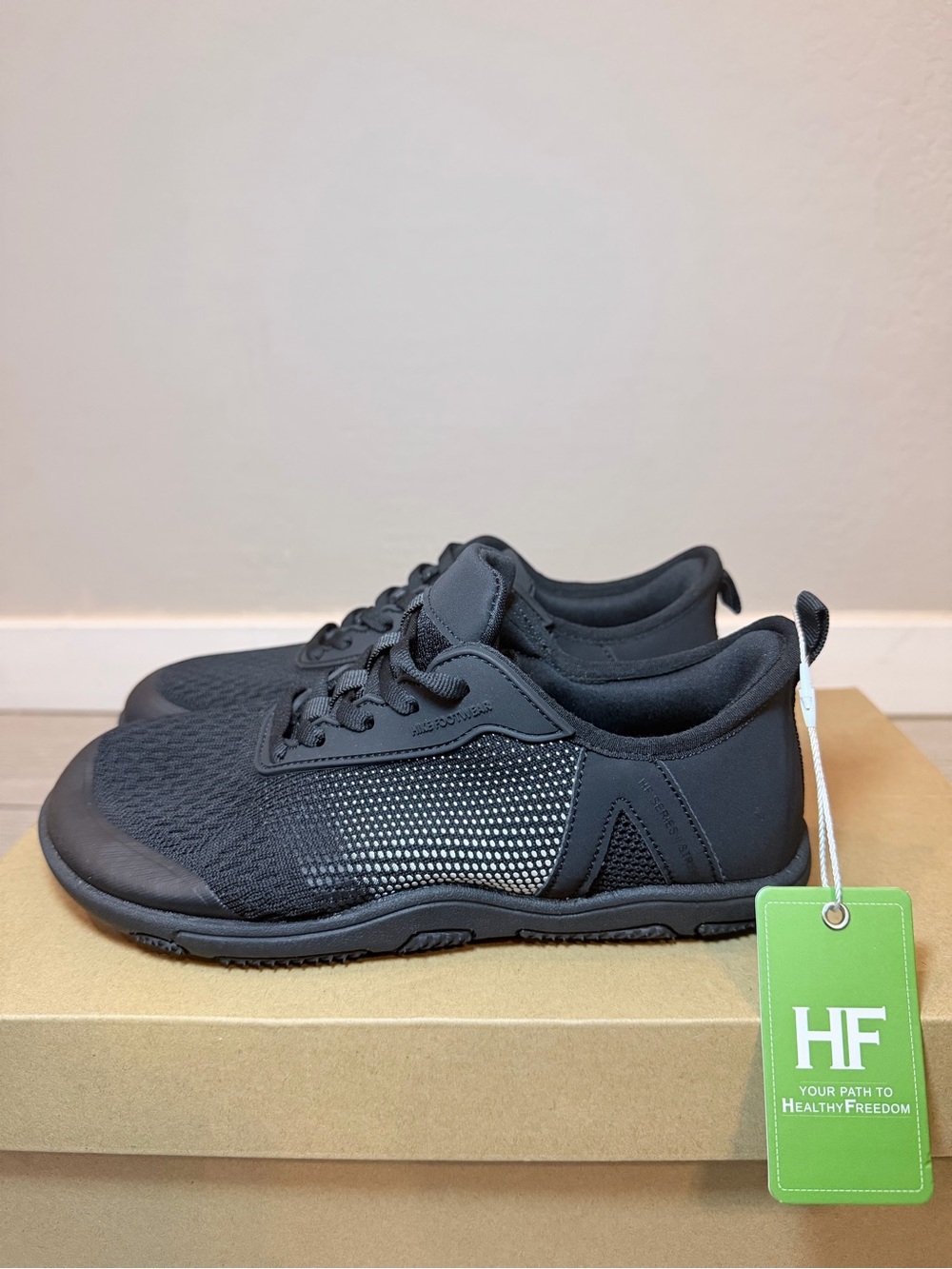 Hike footwear Black Minimalist Athletic Shoes- size 6